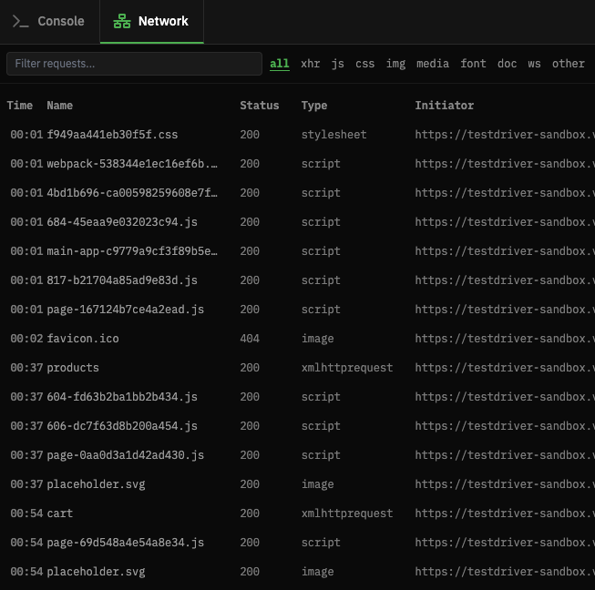 Request information panel